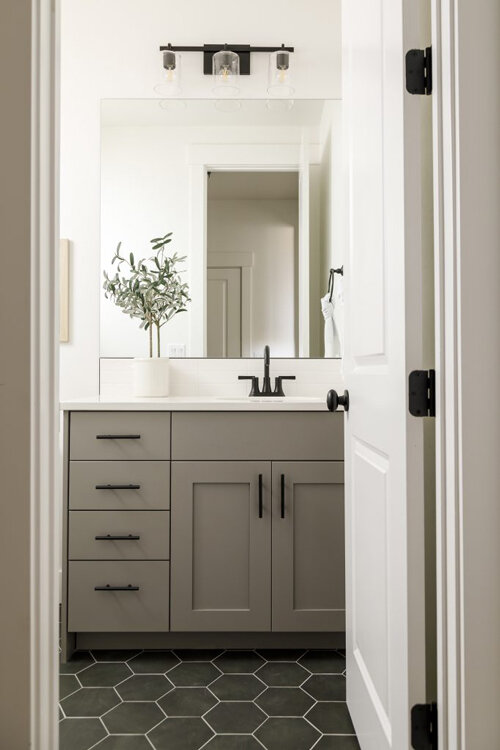 Neutral Grey Paint Color, Dovetail Paint Kitchen Cabinets White