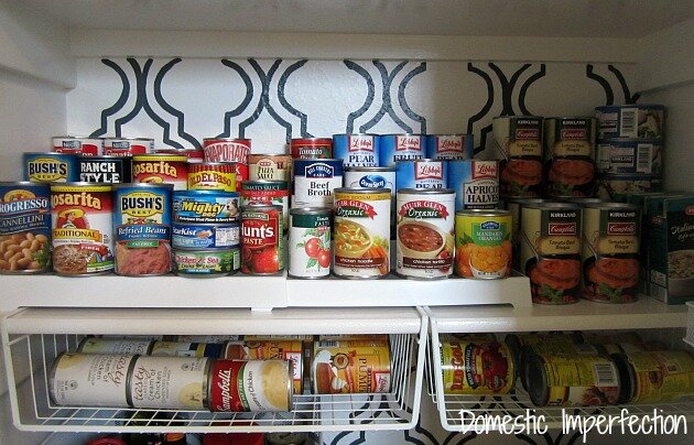 how to organize a pantry with deep shelves risers.jpeg