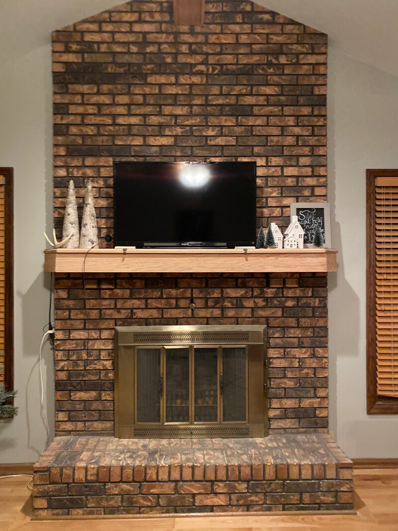 My Painted Brick Fireplace DIY Tutorial Amanda Katherine