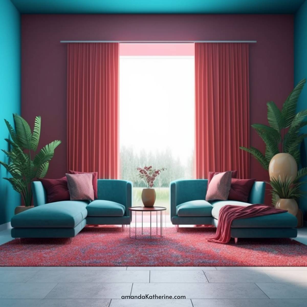 two colour combination living room