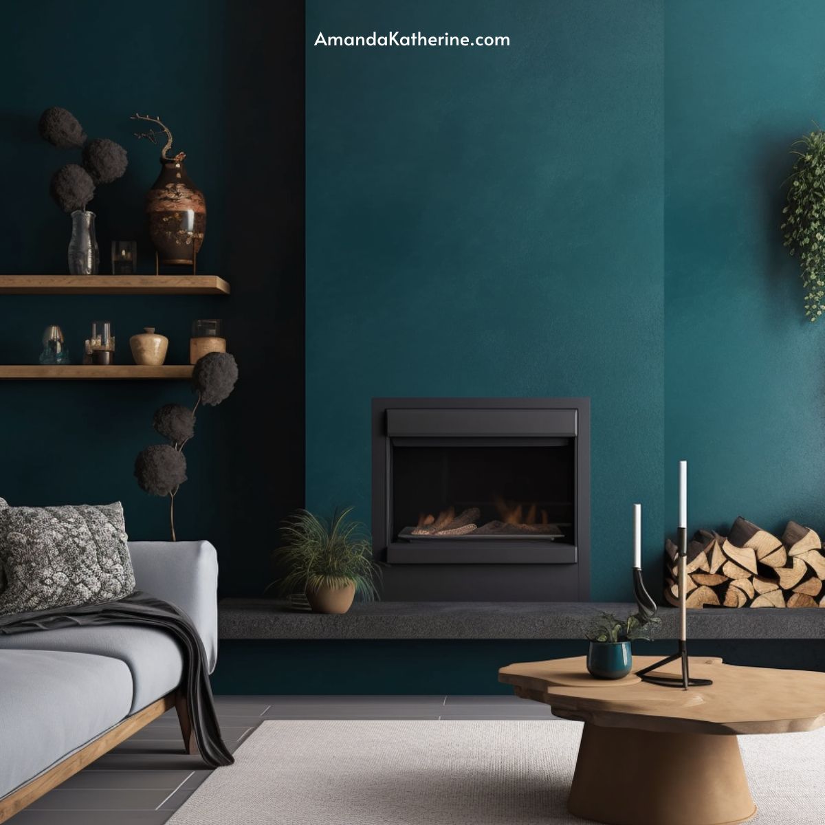 green accent wall ideas | green accent wall for modern living room