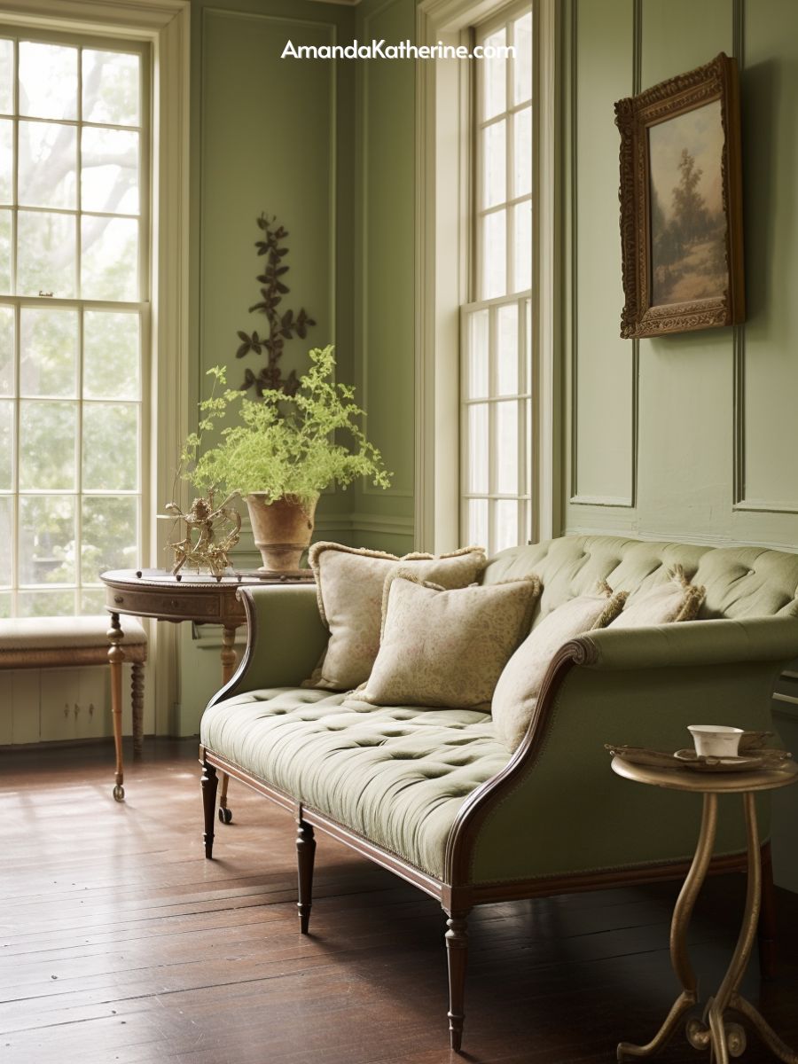green accent wall ideas | sage green accent wall