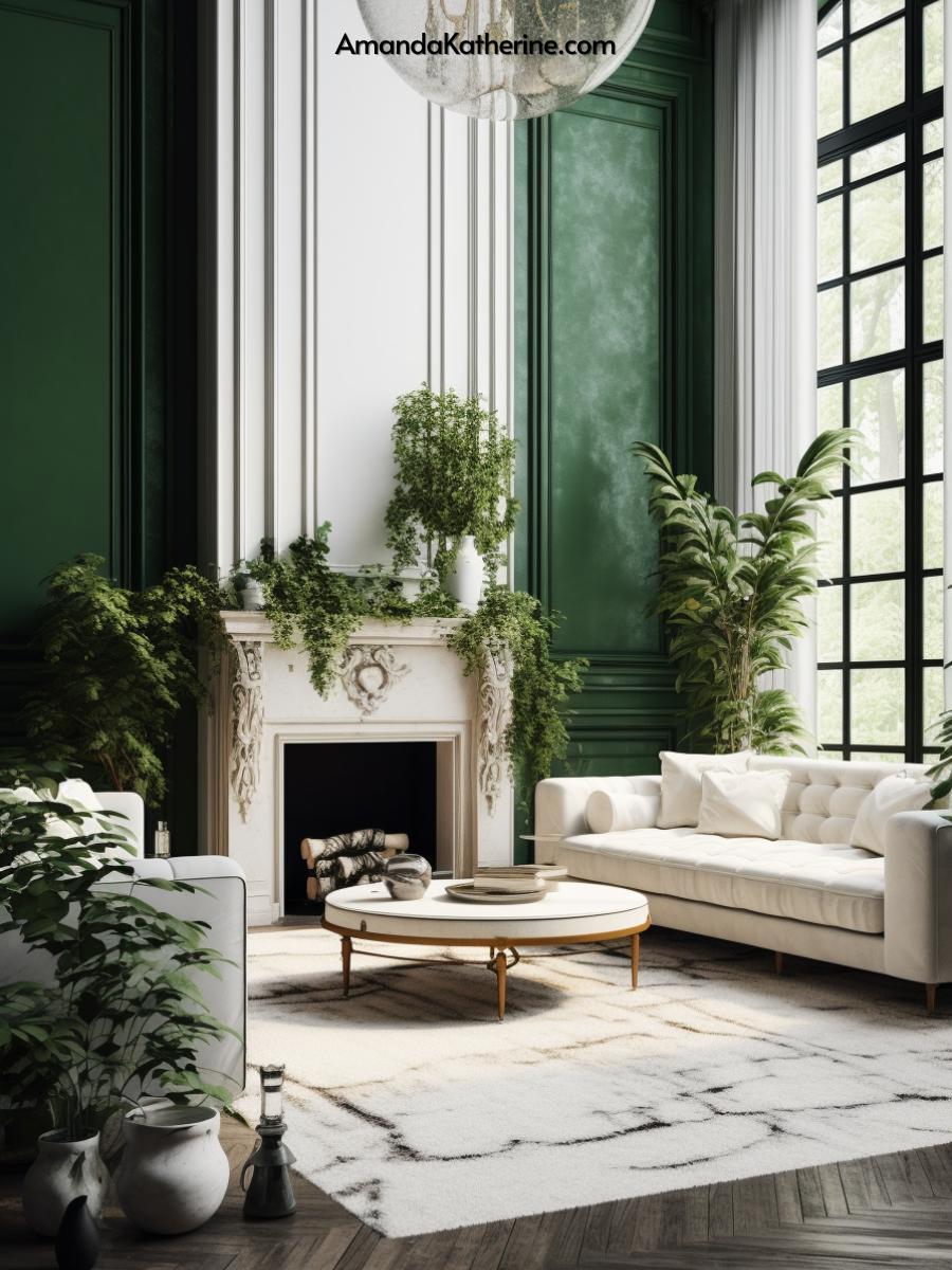 dark green accent wall for living room 