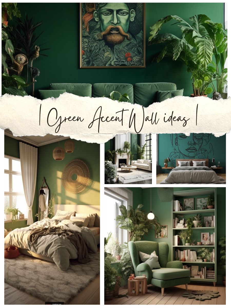 green accent wall ideas