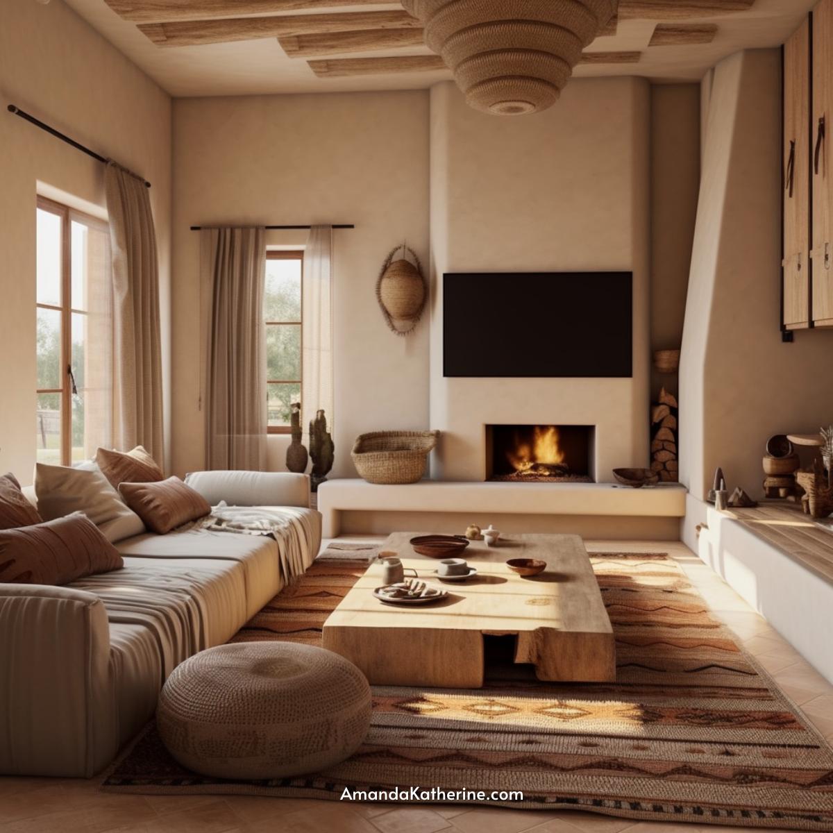 31 Stunning Fireplace Wall Ideas with a TV for Your Living Room | organic living room