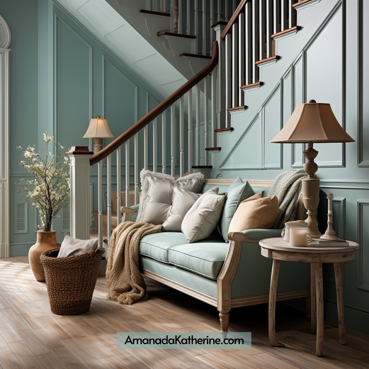 half wall paneling ideas staircase