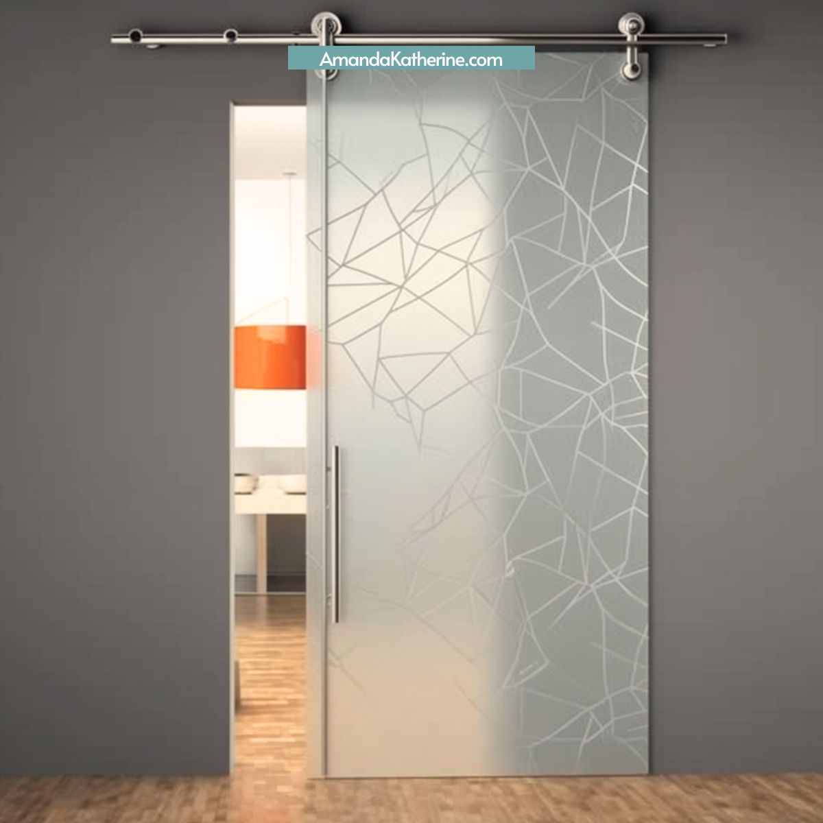 frosted glass pocket door