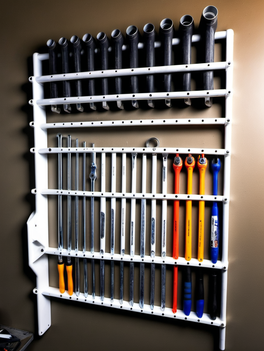 tool storage cabinets - pvc pipe organizer